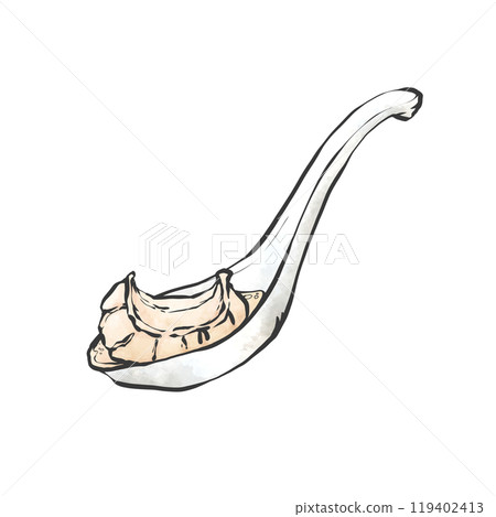 黃耆湯包手寫毛筆畫風格插畫 119402413