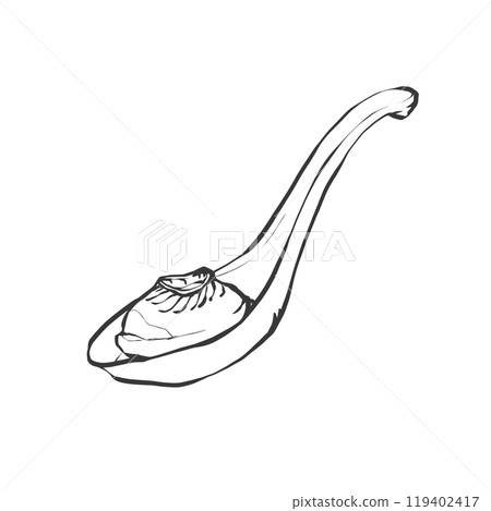 黃耆小籠包手寫毛筆畫風格插畫 119402417