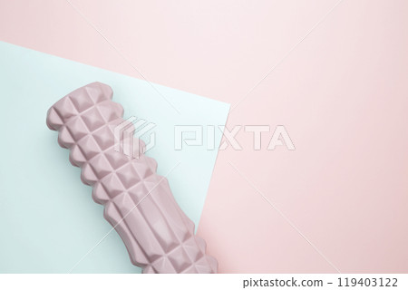 Healthy lifestyle, sport equipment, foam roller for Myofascial release Healthy lifestyle, sport equipment, foam roller for Myofascial release 119403122