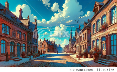 Cityscape painted in watercolor Cityscape painted in watercolor 119403176