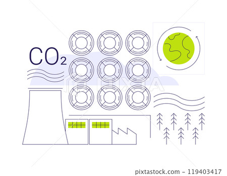 Carbon capture abstract concept vector illustration. 119403417