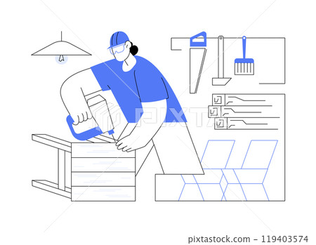 DIY furniture isolated cartoon vector illustrations. 119403574