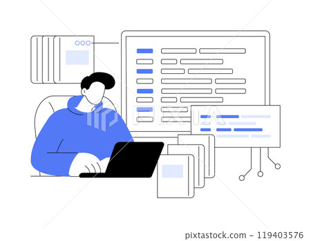 Programming language learning isolated cartoon vector illustrations. 119403576