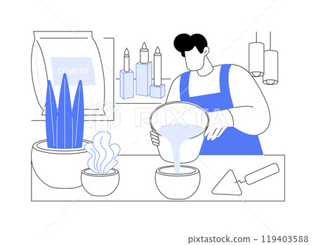 Concrete crafts isolated cartoon vector illustrations. Concrete crafts isolated cartoon vector illustrations. 119403588