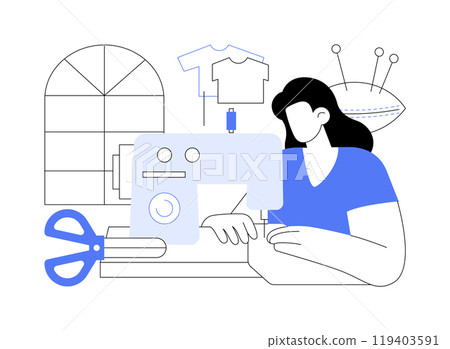 Sewing isolated cartoon vector illustrations. 119403591