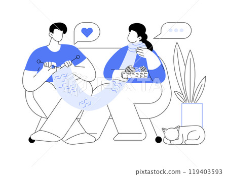 Knitting isolated cartoon vector illustrations. 119403593