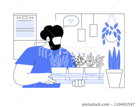 Growing aromatic herbs isolated cartoon vector illustrations. 119403597