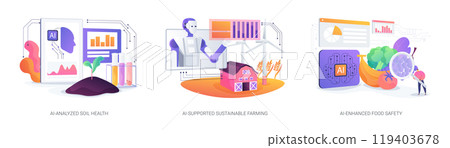AI Technology in Agriculture abstract concept vector illustrations. AI Technology in Agriculture abstract concept vector illustrations. 119403678