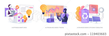 AI in Energy supply abstract concept vector illustrations. 119403683