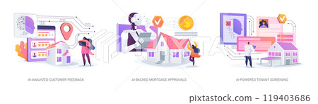 Real Estate Management with AI abstract concept vector illustrations. 119403686