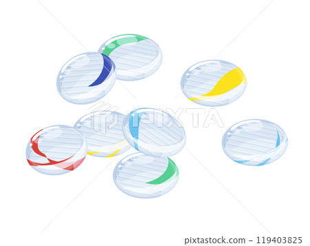 從斜上方看到的分散 Ohajiki 的插圖 119403825