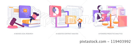 AI in Legal Services abstract concept vector illustrations. 119403992