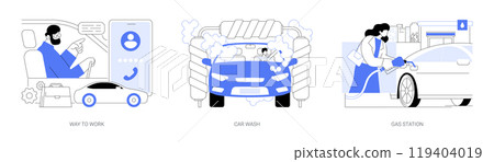 Way to work isolated cartoon vector illustrations se 119404019