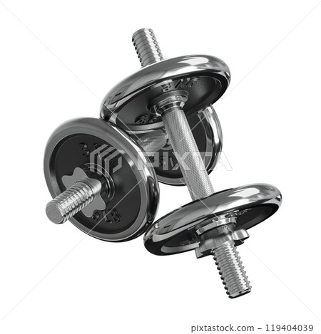 Cast Iron Chrome Adjustable Dumbbells, weightlifting gym equipment, side view 119404039