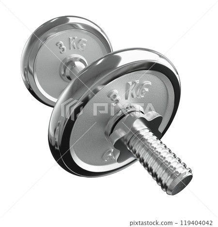 Cast Iron Chrome Adjustable Dumbbell, weightlifting gym equipment, side view Cast Iron Chrome Adjustable Dumbbell, weightlifting gym equipment, side view 119404042