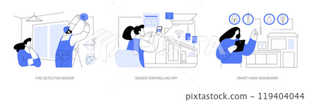 Smart home isolated cartoon vector illustrations se Smart home isolated cartoon vector illustrations se 119404044