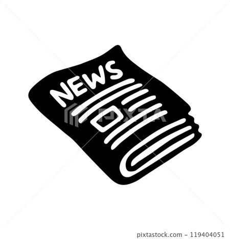 Doodle newspaper icon or logo, hand drawn with ink pen Doodle newspaper icon or logo, hand drawn with ink pen 119404051