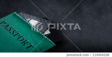 Passport with credit cards Passport with credit cards 119404206