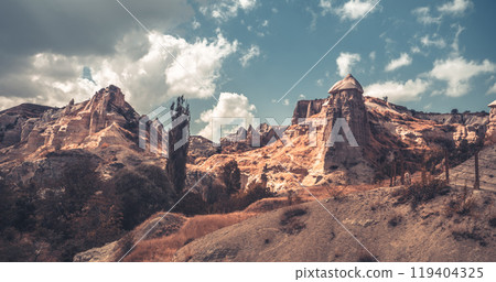 Scenic view of mountains in Cappadocia Scenic view of mountains in Cappadocia 119404325