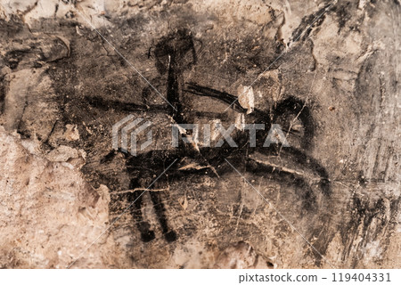 Cave coal paint in Cappadocia Cave coal paint in Cappadocia 119404331