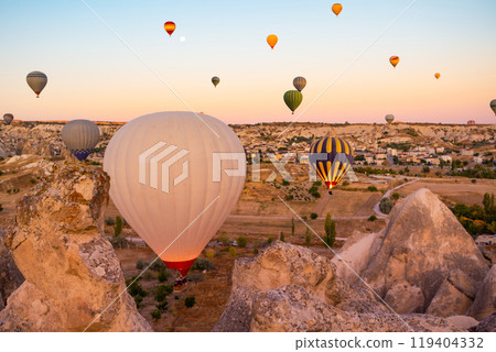 Hot air balloons in Cappadocia, Turkey Hot air balloons in Cappadocia, Turkey 119404332