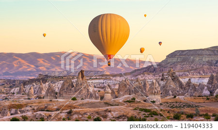 Hot air balloons in Cappadocia, Turkey 119404333