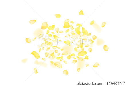 Amber flower spring template.Yellow falling rose or sunflowers petals. Amber flower spring template.Yellow falling rose or sunflowers petals. 119404641