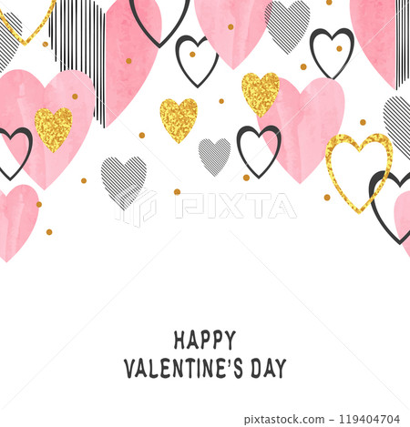 Valentines Day background with abstract pink hearts and place for text 119404704