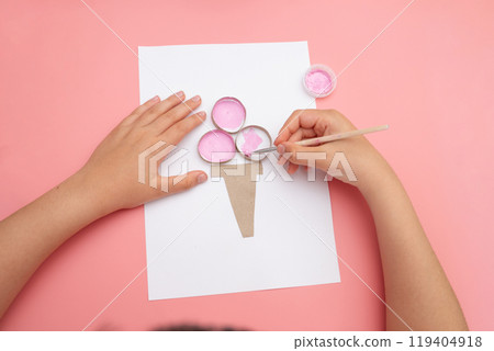summer activity for kids, Abstract ice cream painting 119404918