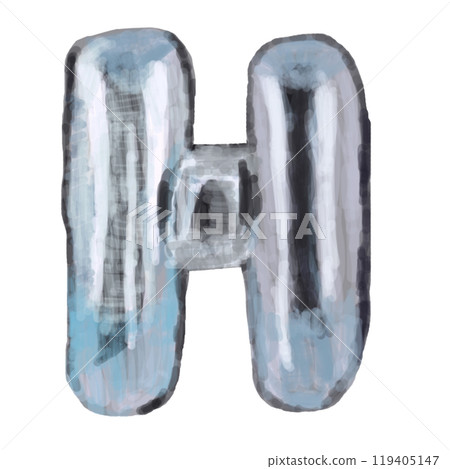 Metallic letter H 119405147