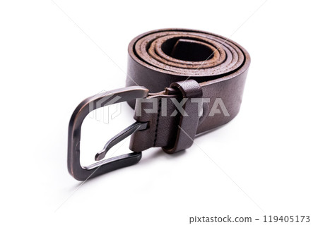 twisted brown leather belt 119405173