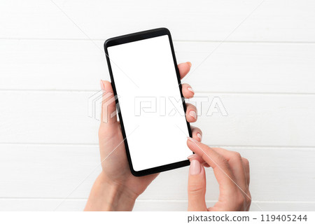 Template of using black smartphone for your design Template of using black smartphone for your design 119405244