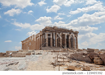 Greek landmark. Acropolis and Parthenon in Athens, Greece Greek landmark. Acropolis and Parthenon in Athens, Greece 119405392