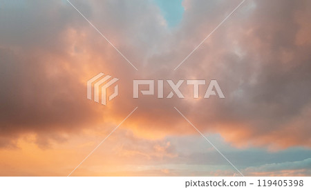 Colorful sunset twilight sky cloud background 119405398