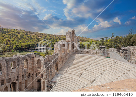 The Theatre of Dionysus on the Acropolis hill in Athens 119405410