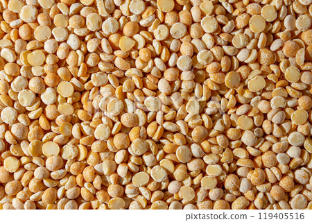 Uncooked Polished Split Peas Background 119405516
