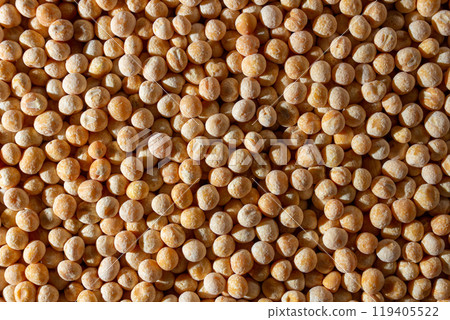 Uncooked Yellow Polished Peas Background Uncooked Yellow Polished Peas Background 119405522