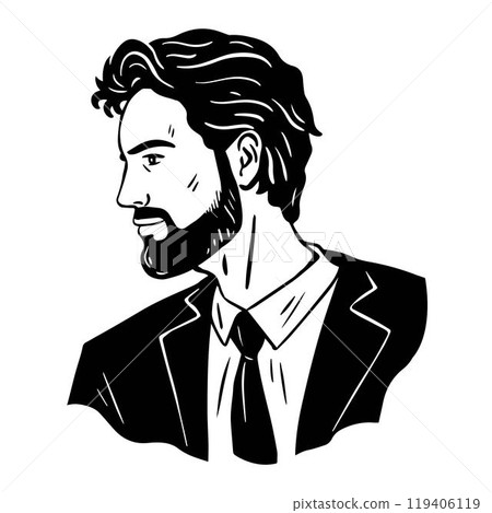 Portrait of a young man with beard 119406119