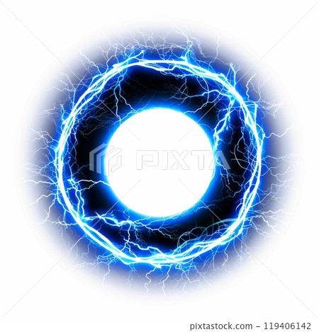 Electric Power Circular Lightning Isolated on White Background 119406142