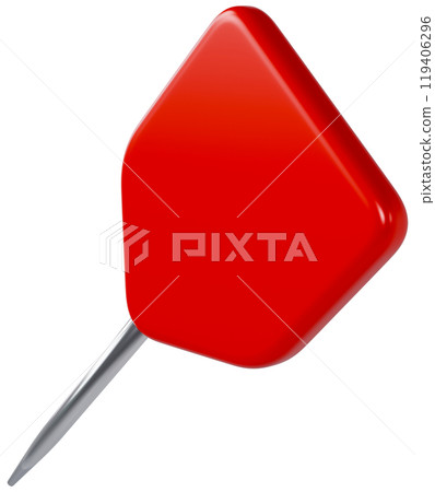 Red Pin 3D Label Red Pin 3D Label 119406296
