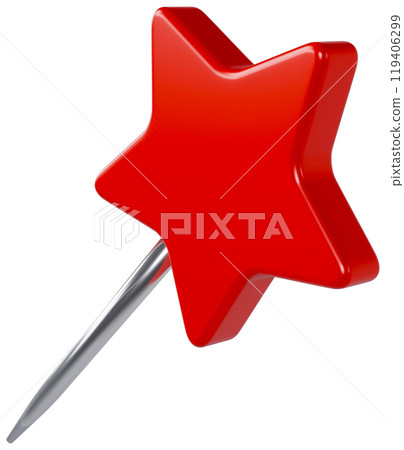 Red Pin 3D Star 119406299
