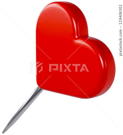 Red Pin 3D Heart 119406301