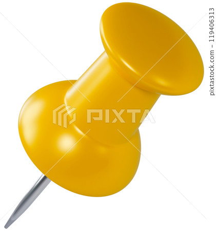 Yellow Pin 3D Yellow Pin 3D 119406313