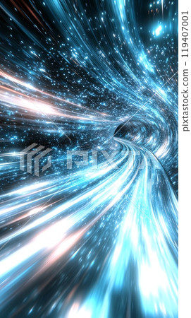 Warping Through a Futuristic Tunnel of Stars and Light in a Virtual Realm 119407001