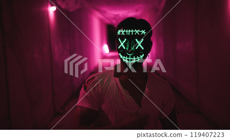 Smile On The Death Face Of A Mechanical Zombie 119407223