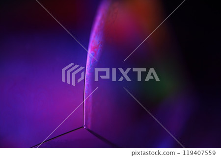 Red and purple liquid sphere, fluid sphere, plasma, fluid movement, dark background  119407559