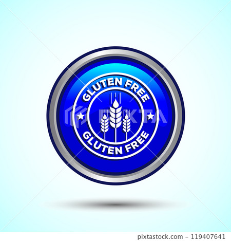 Gluten Free Icon Design Illustration, Non Gluten Food Sign For Apps And Websites, Button Design 119407641