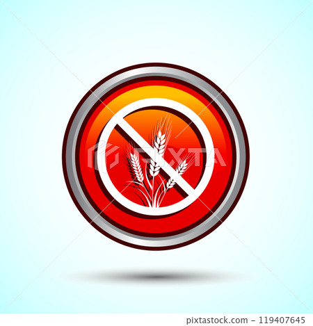 Gluten Free Icon Design Illustration, Non Gluten Food Sign For Apps And Websites, Button Design Gluten Free Icon Design Illustration, Non Gluten Food Sign For Apps And Websites, Button Design 119407645
