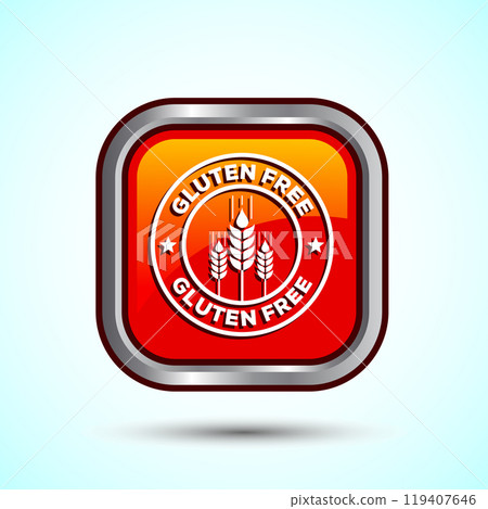 Gluten Free Icon Design Illustration, Non Gluten Food Sign For Apps And Websites, Button Design 119407646