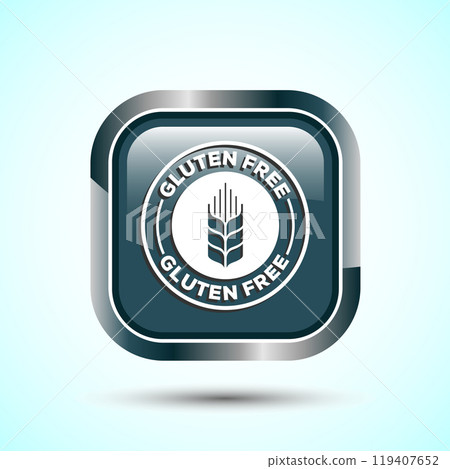 Gluten Free Icon Design Illustration, Non Gluten Food Sign For Apps And Websites, Button Design 119407652